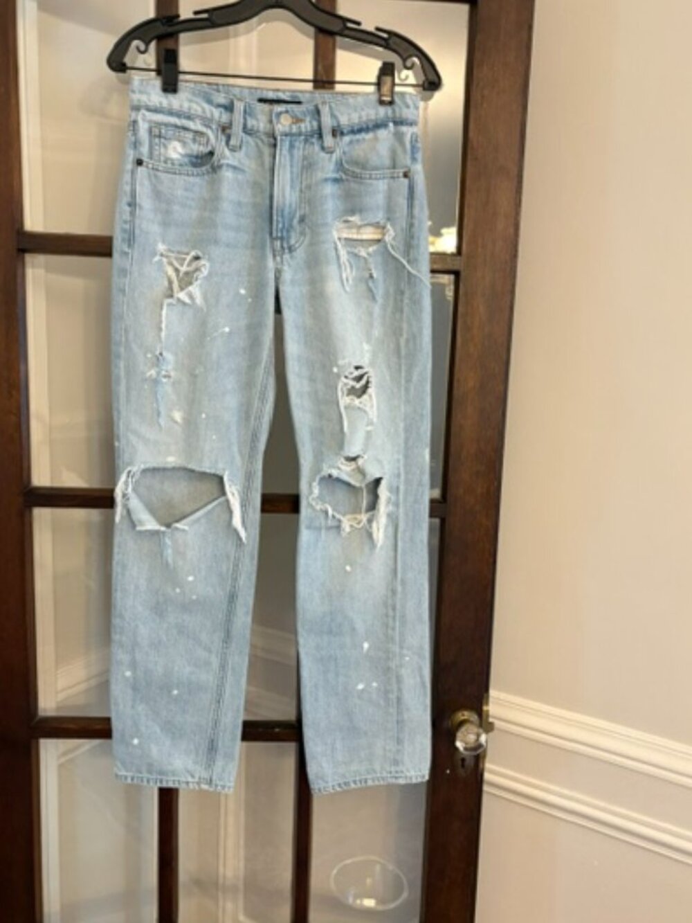Lucky Brand Distressed Mid-Rise Boy Jean, Size 0/25